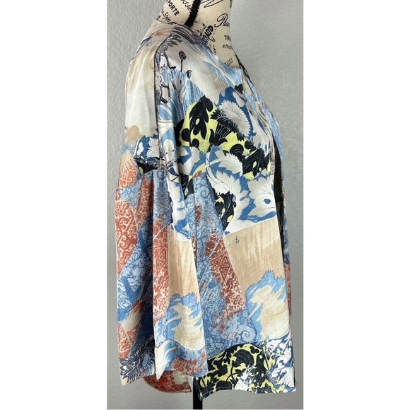 Chicos Travelers Collection Patchwork Print Jacket, size Large / 2 - Picture 4 of 12